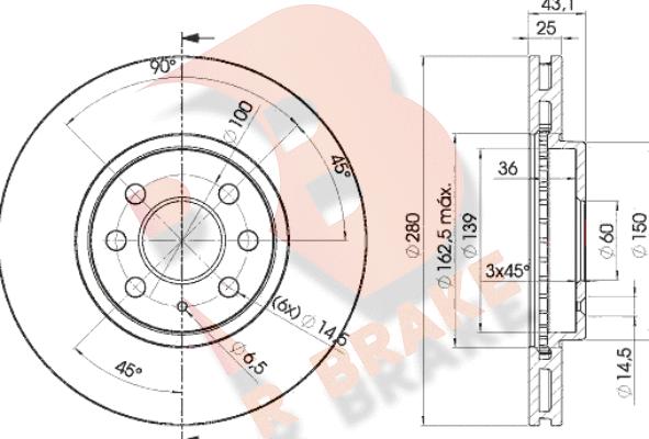 R Brake 78RBD29007 - Гальмівний диск autozip.com.ua