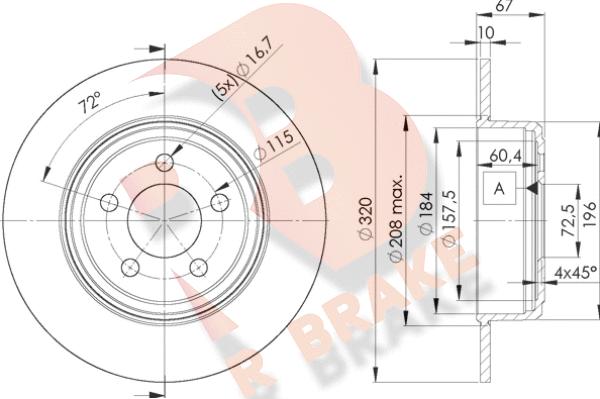 R Brake 78RBD29198 - Гальмівний диск autozip.com.ua