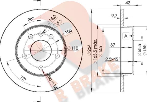 R Brake 78RBD29110 - Гальмівний диск autozip.com.ua