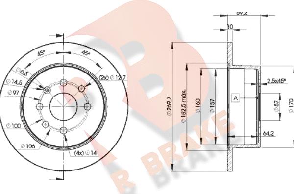 R Brake 78RBD29209 - Гальмівний диск autozip.com.ua