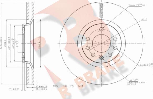 R Brake 78RBD29213 - Гальмівний диск autozip.com.ua