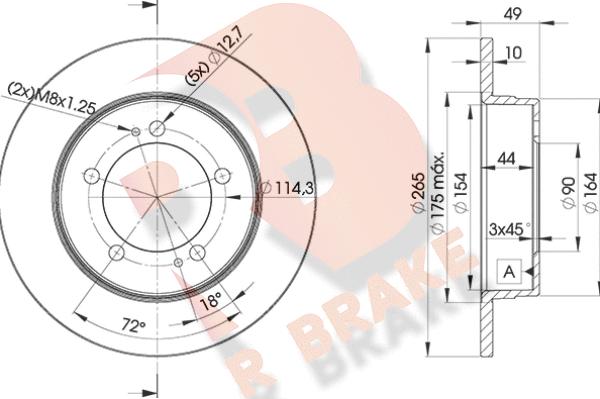 R Brake 78RBD29284 - Гальмівний диск autozip.com.ua