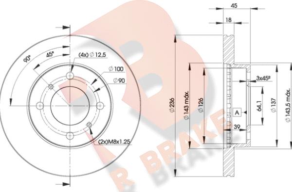 R Brake 78RBD29282 - Гальмівний диск autozip.com.ua