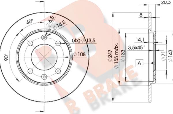 R Brake 78RBD24699 - Гальмівний диск autozip.com.ua