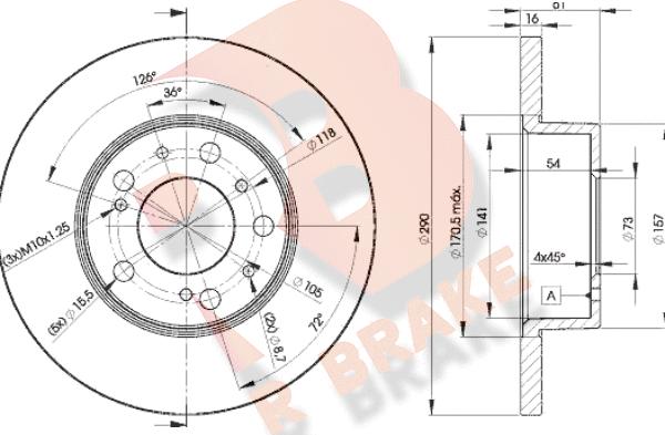 R Brake 78RBD24695 - Гальмівний диск autozip.com.ua