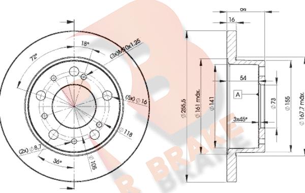 R Brake 78RBD24693 - Гальмівний диск autozip.com.ua