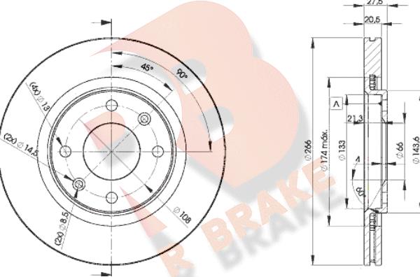 R Brake 78RBD24697 - Гальмівний диск autozip.com.ua