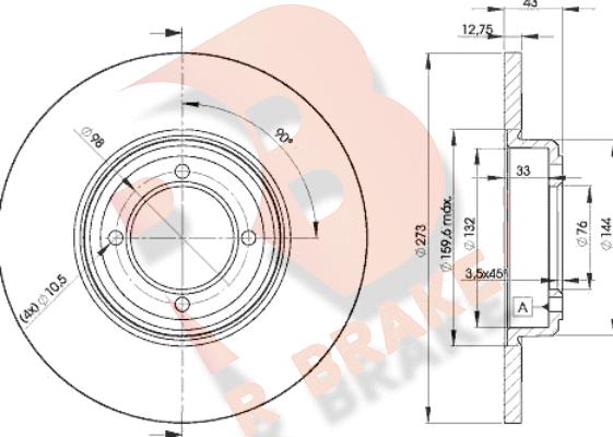 R Brake 78RBD24642 - Гальмівний диск autozip.com.ua