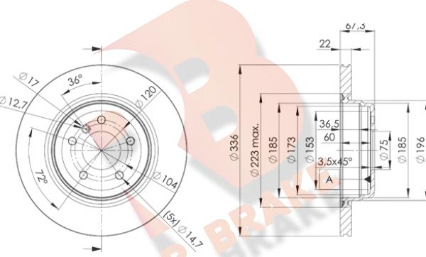 R Brake 78RBD24655 - Гальмівний диск autozip.com.ua