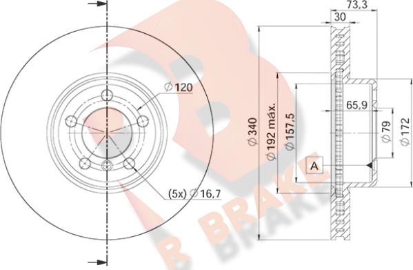 R Brake 78RBD24669 - Гальмівний диск autozip.com.ua