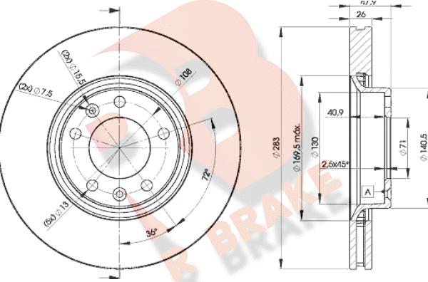 R Brake 78RBD24660 - Гальмівний диск autozip.com.ua