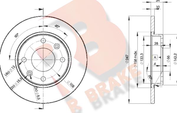 R Brake 78RBD24689 - Гальмівний диск autozip.com.ua