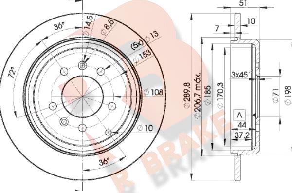 R Brake 78RBD24686 - Гальмівний диск autozip.com.ua