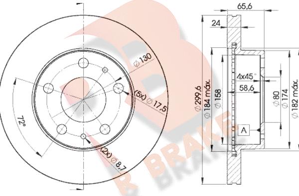 R Brake 78RBD24682 - Гальмівний диск autozip.com.ua