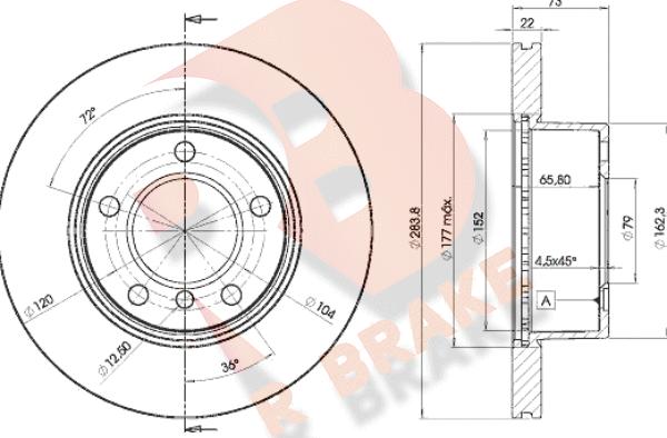 R Brake 78RBD24629 - Гальмівний диск autozip.com.ua