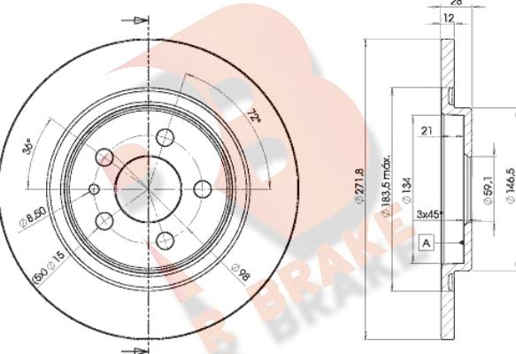 R Brake 78RBD24679 - Гальмівний диск autozip.com.ua