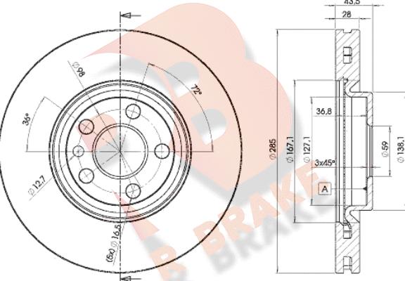 R Brake 78RBD24678 - Гальмівний диск autozip.com.ua