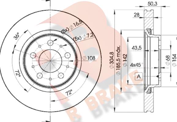 R Brake 78RBD24045 - Гальмівний диск autozip.com.ua