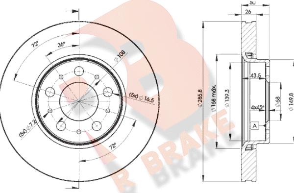 R Brake 78RBD24046 - Гальмівний диск autozip.com.ua