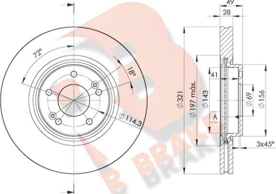 R Brake 78RBD24051 - Гальмівний диск autozip.com.ua