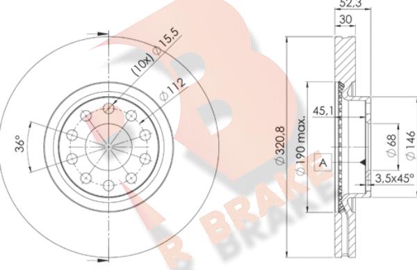 R Brake 78RBD24086 - Гальмівний диск autozip.com.ua