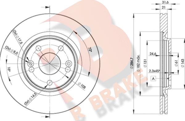 R Brake 78RBD24194 - Гальмівний диск autozip.com.ua