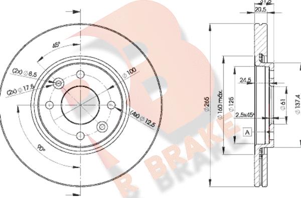 R Brake 78RBD24193 - Гальмівний диск autozip.com.ua