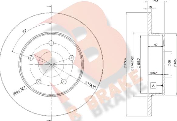 R Brake 78RBD24101 - Гальмівний диск autozip.com.ua