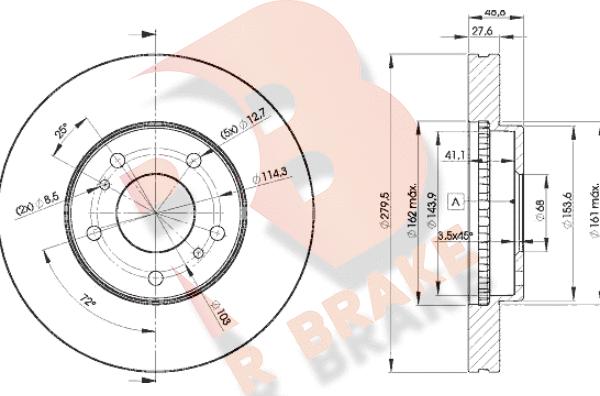 R Brake 78RBD24103 - Гальмівний диск autozip.com.ua