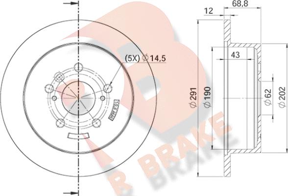 R Brake 78RBD24126 - Гальмівний диск autozip.com.ua