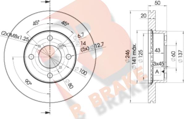 R Brake 78RBD24801 - Гальмівний диск autozip.com.ua