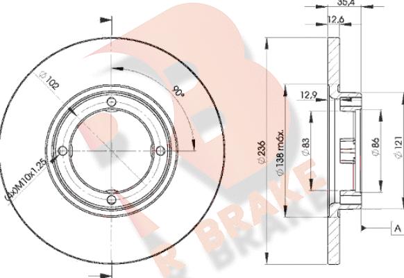 R Brake 78RBD24392 - Гальмівний диск autozip.com.ua