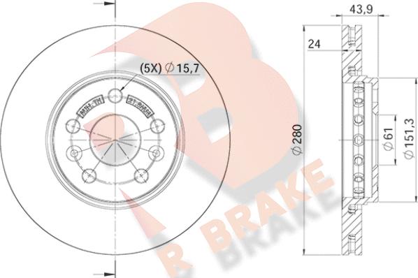 R Brake 78RBD24294 - Гальмівний диск autozip.com.ua