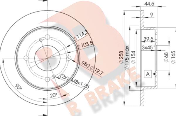 R Brake 78RBD24201 - Гальмівний диск autozip.com.ua