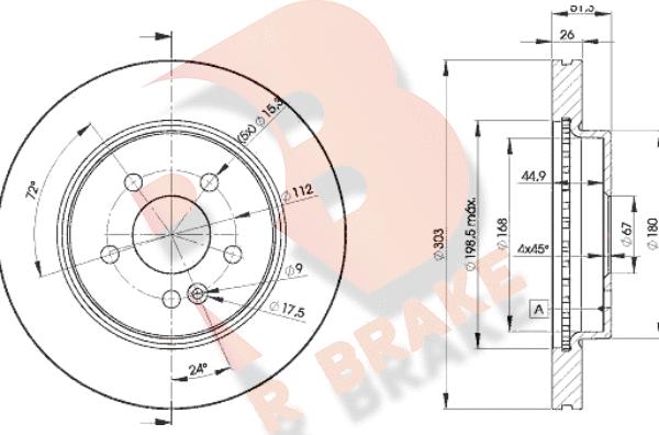 R Brake 78RBD24210 - Гальмівний диск autozip.com.ua