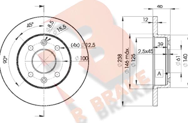 R Brake 78RBD24286 - Гальмівний диск autozip.com.ua