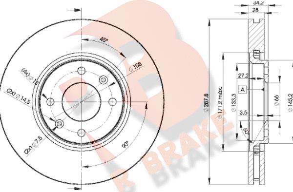 R Brake 78RBD24753 - Гальмівний диск autozip.com.ua