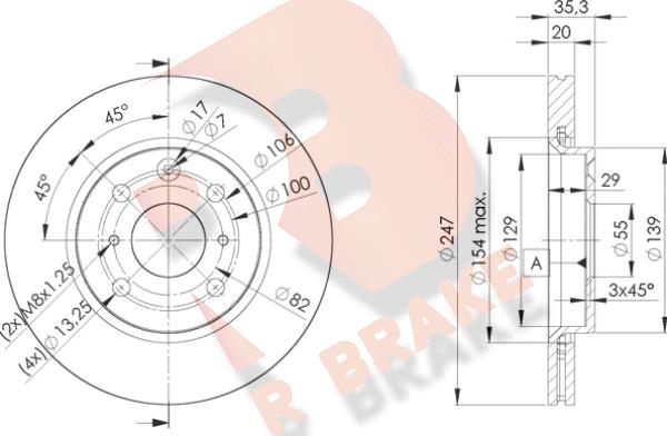 R Brake 78RBD24700 - Гальмівний диск autozip.com.ua