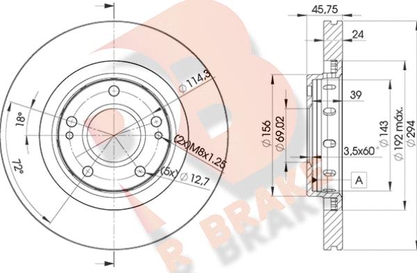 R Brake 78RBD25924 - Гальмівний диск autozip.com.ua