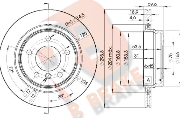 R Brake 78RBD25563 - Гальмівний диск autozip.com.ua