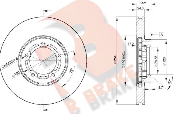 R Brake 78RBD25610 - Гальмівний диск autozip.com.ua