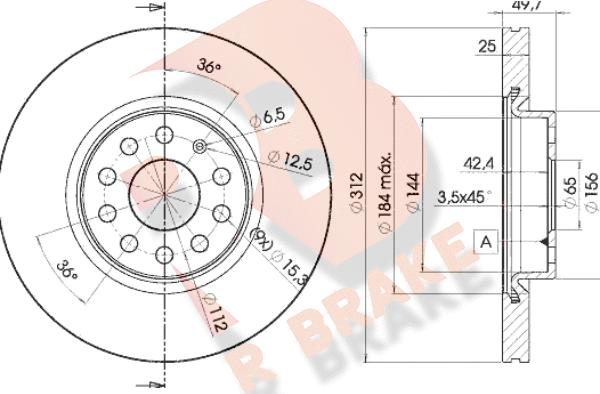 R Brake 78RBD25618 - Гальмівний диск autozip.com.ua