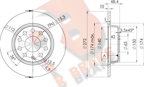 R Brake 78RBD25637 - Гальмівний диск autozip.com.ua