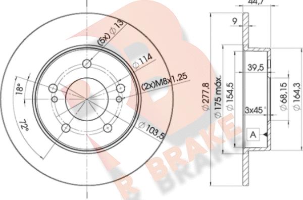 R Brake 78RBD25059 - Гальмівний диск autozip.com.ua