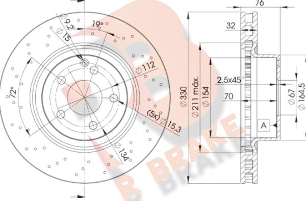 R Brake 78RBD25038 - Гальмівний диск autozip.com.ua