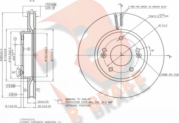 R Brake 78RBD25158 - Гальмівний диск autozip.com.ua