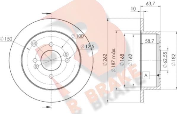 R Brake 78RBD25102 - Гальмівний диск autozip.com.ua