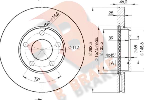 R Brake 78RBD25306 - Гальмівний диск autozip.com.ua