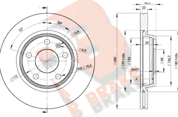 R Brake 78RBD25301 - Гальмівний диск autozip.com.ua