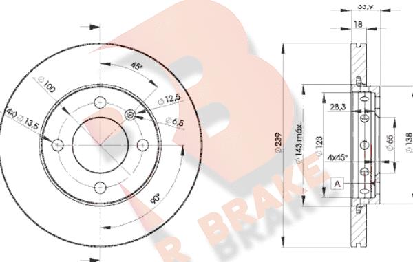 R Brake 78RBD25303 - Гальмівний диск autozip.com.ua